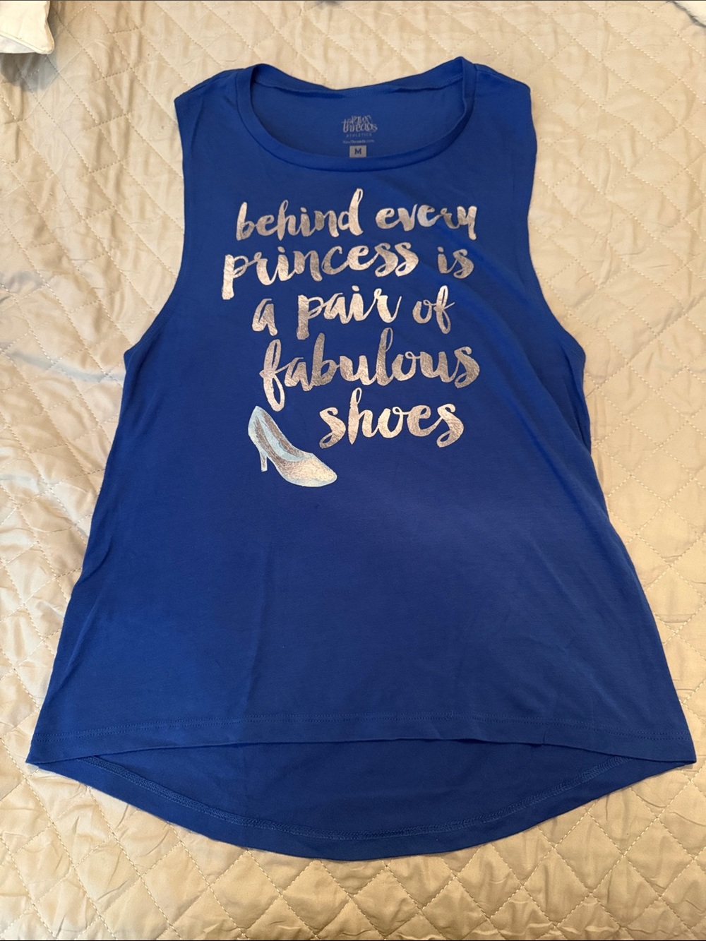 Raw Threads Women's Disney Princess Run Blue Graphic Tank Top